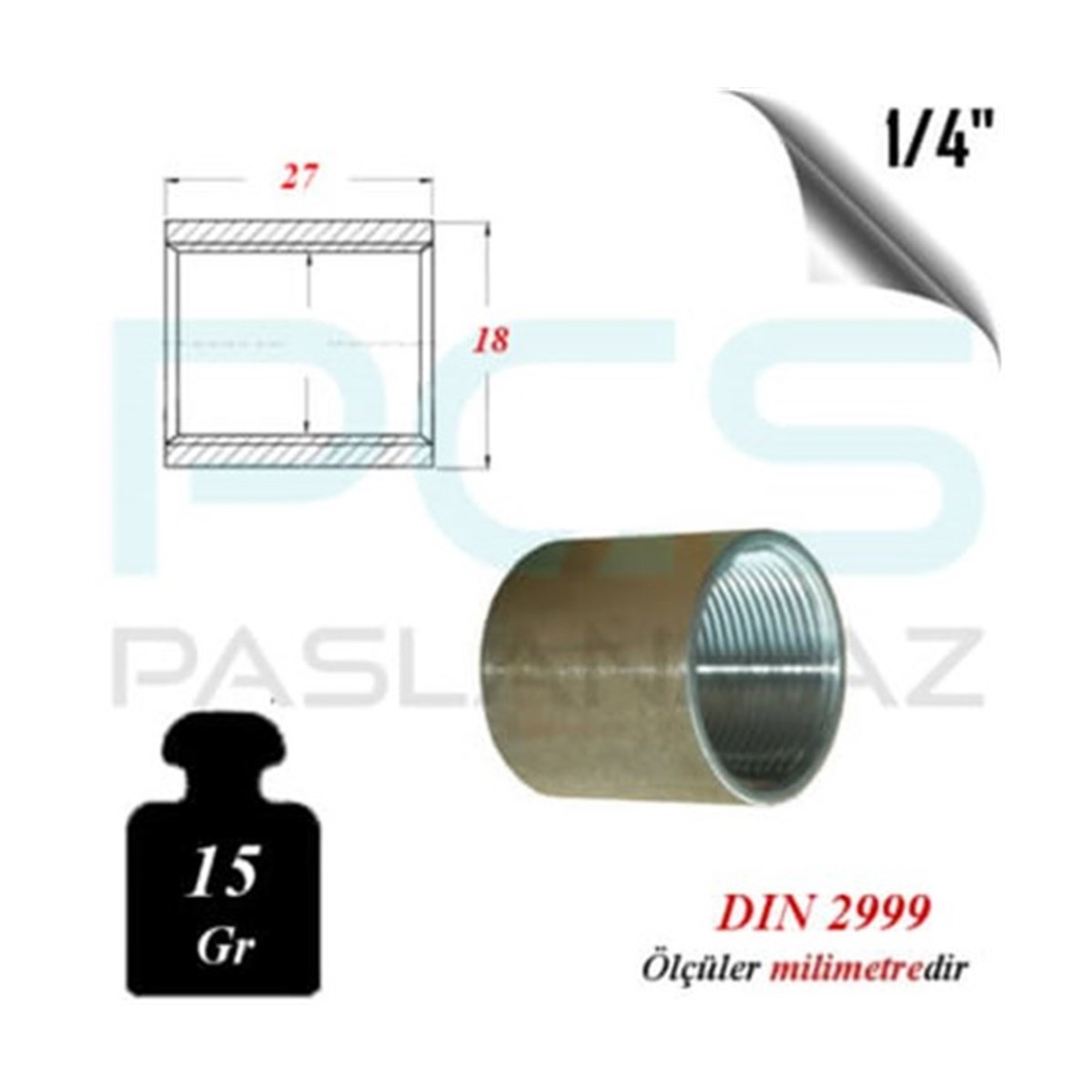 Paslanmaz Çelik 304 Kalite Manşon