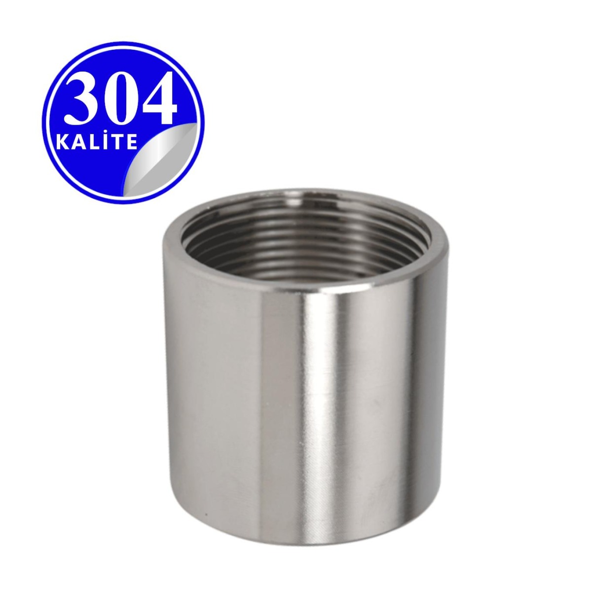 Paslanmaz Çelik 304 Kalite Manşon - 1/2" (DN15)