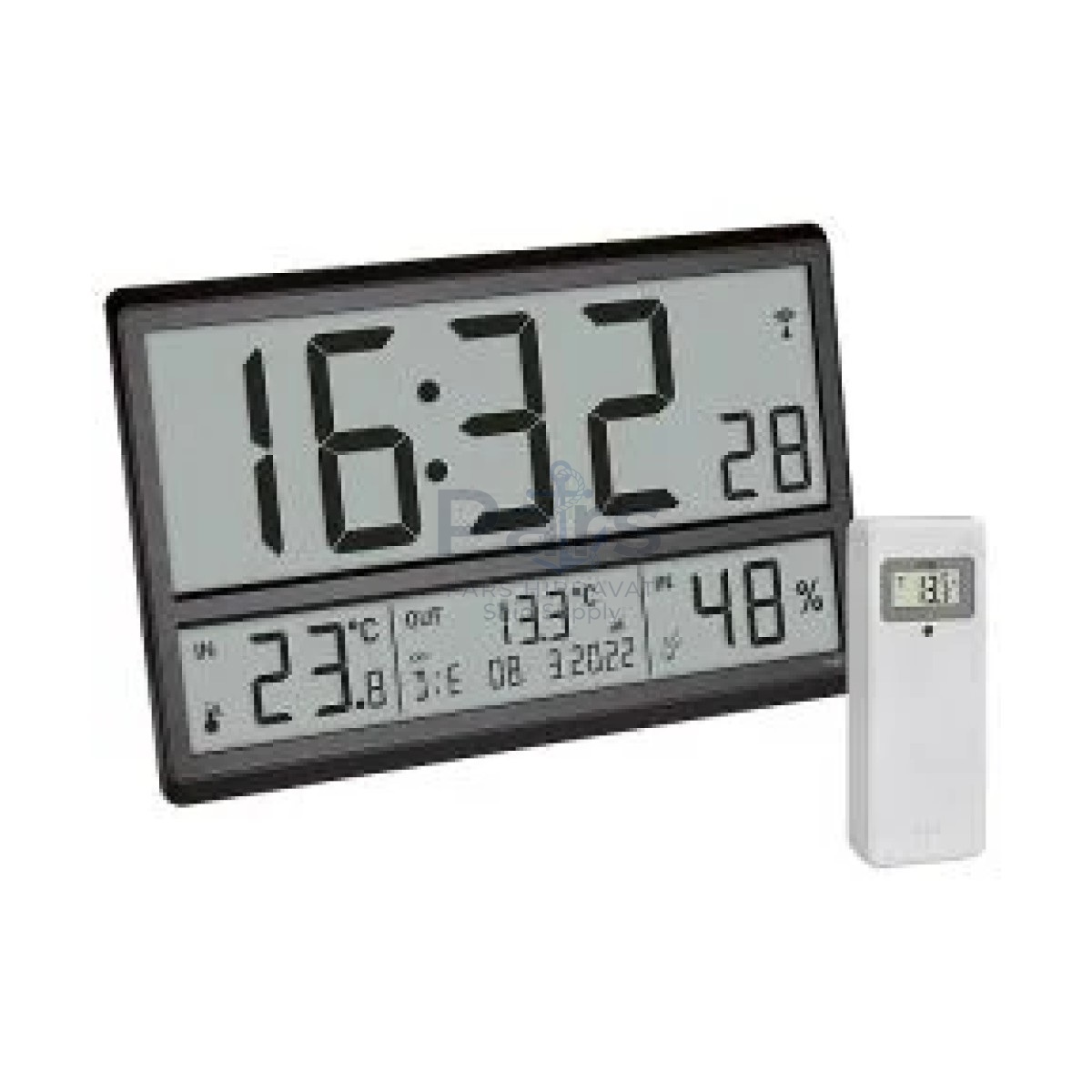 TFA 60.4523.01 Dijital XL Wall Clock İç-Dış Sıcaklık, Nem ve Tarih Göstergeli