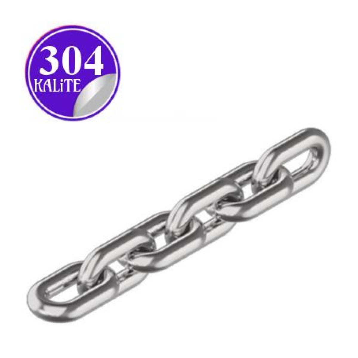Paslanmaz Çelik Aısı 304 Baklalı Zincir - 3 mm