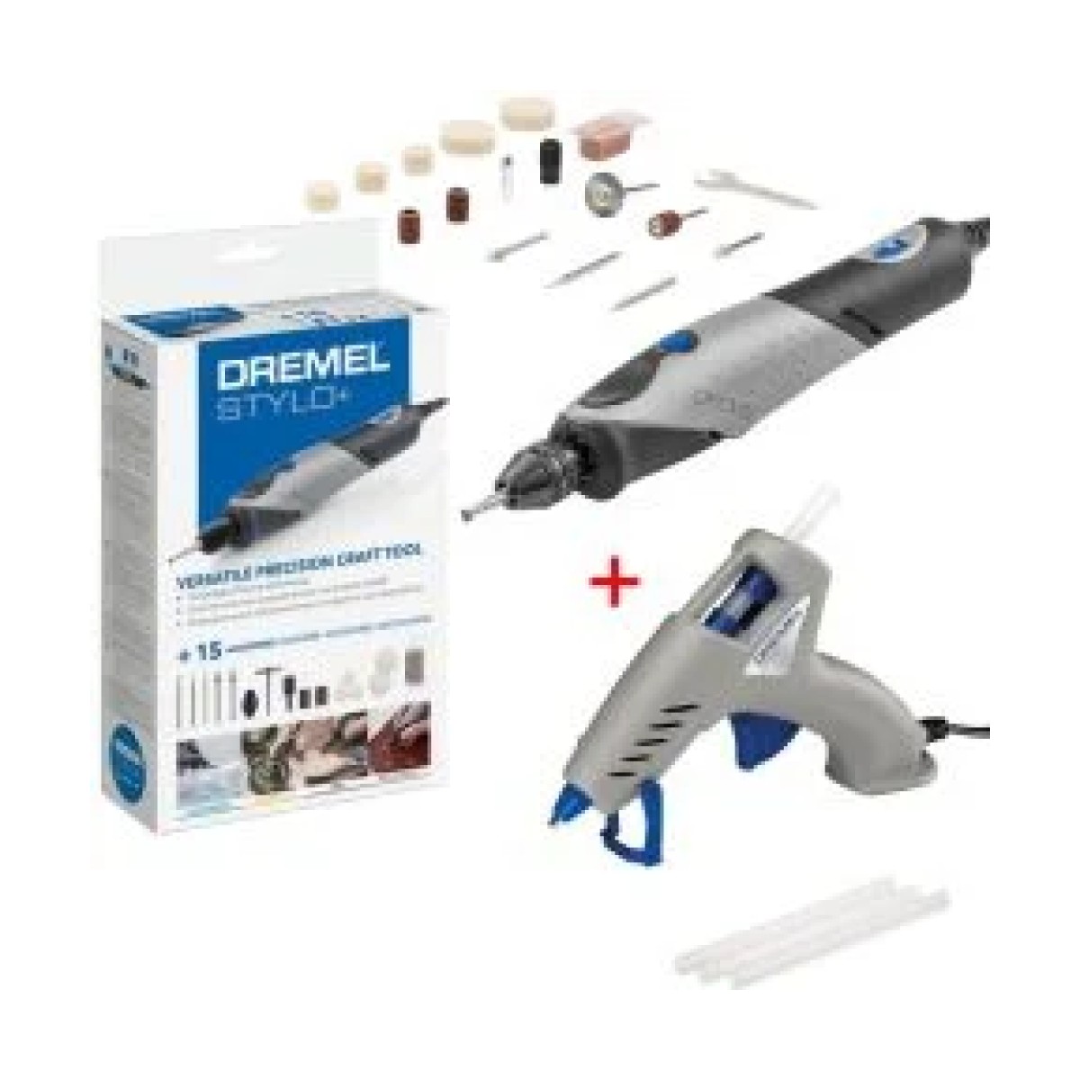 Dremel 2050-15 Stylo+ 15 Aksesuarlı El Motoru ve Dremel 910-3 Sıcak Silikon Tabancası
