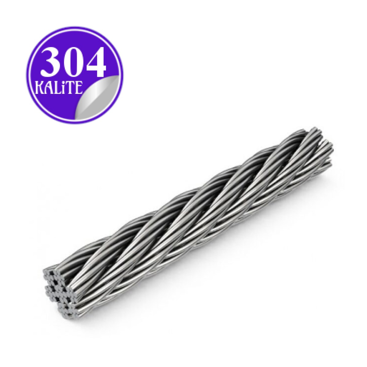 Paslanmaz Çelik 304 Kalite Halat - 2mm