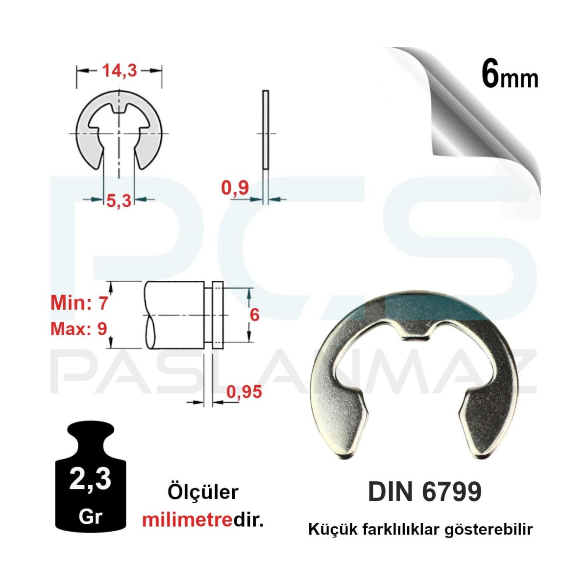 Paslanmaz Çelik Ay Tipi Segman