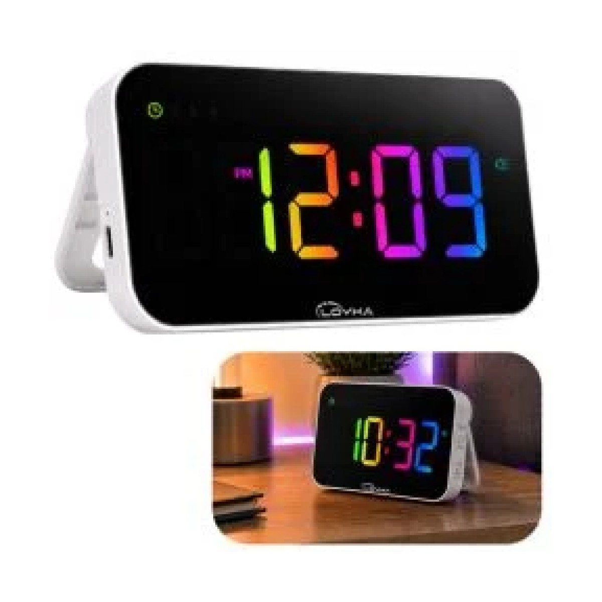 Loyka NEO RGB Mini Renkli Dijital Led Duvar ve Masa Saati