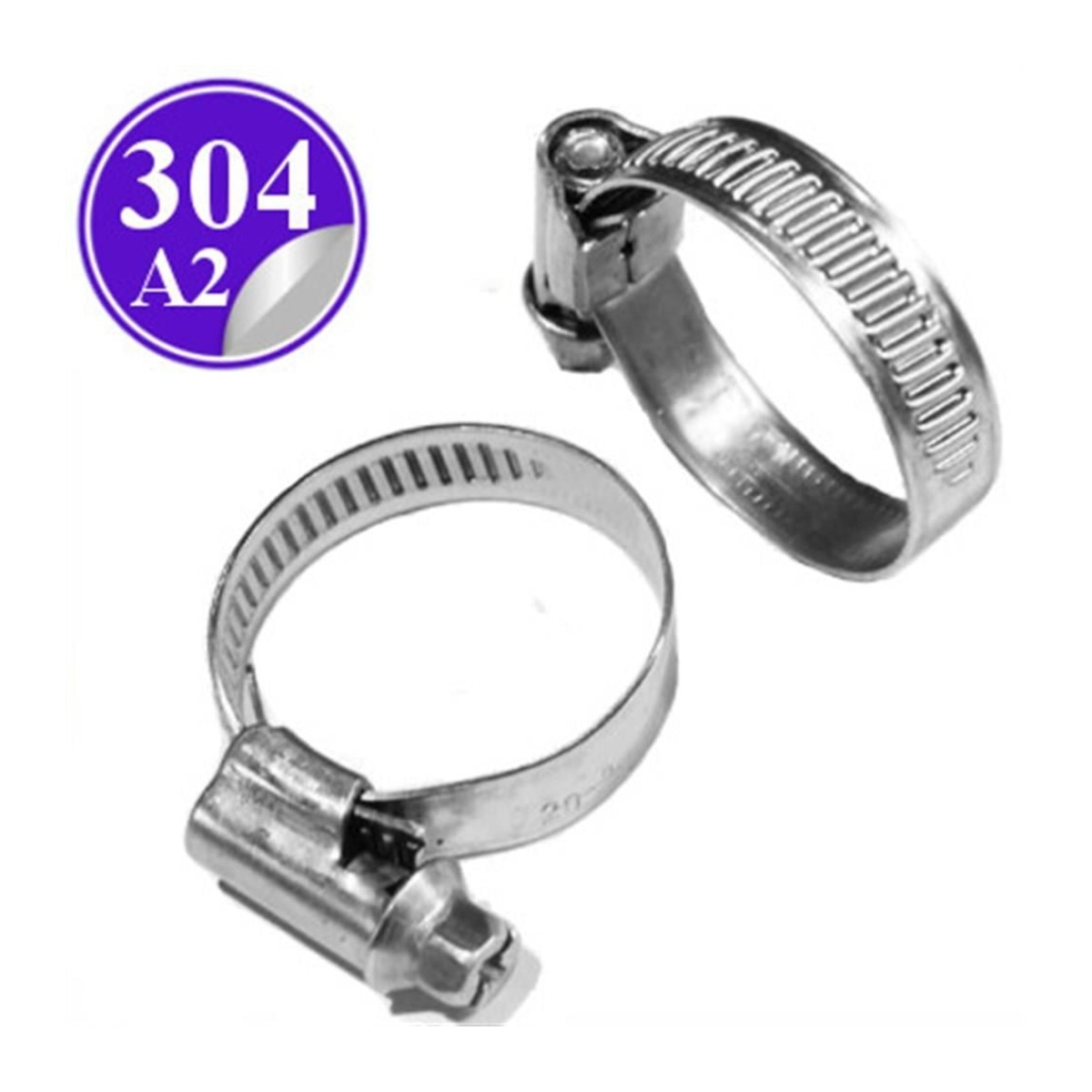 Paslanmaz Çelik 304 Kalite Ezmeli Hortum Kelepçesi - 19mm-26mm