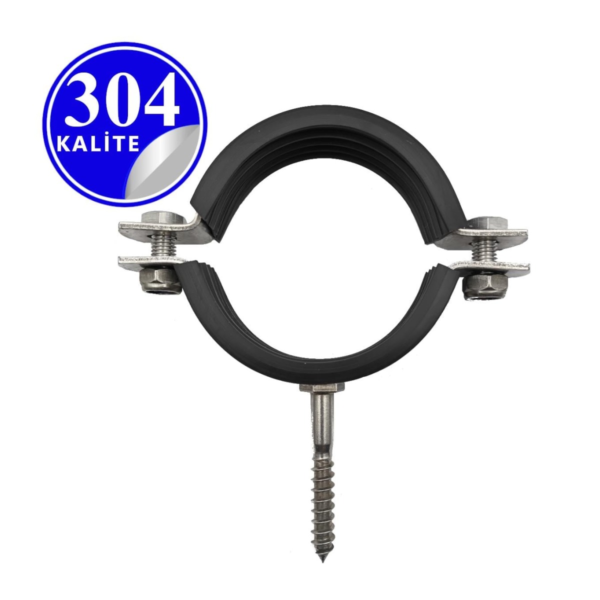 Paslanmaz Çelik 304 Kalite Vidalı Boru Kelepçesi - 26.9mm (3/4")
