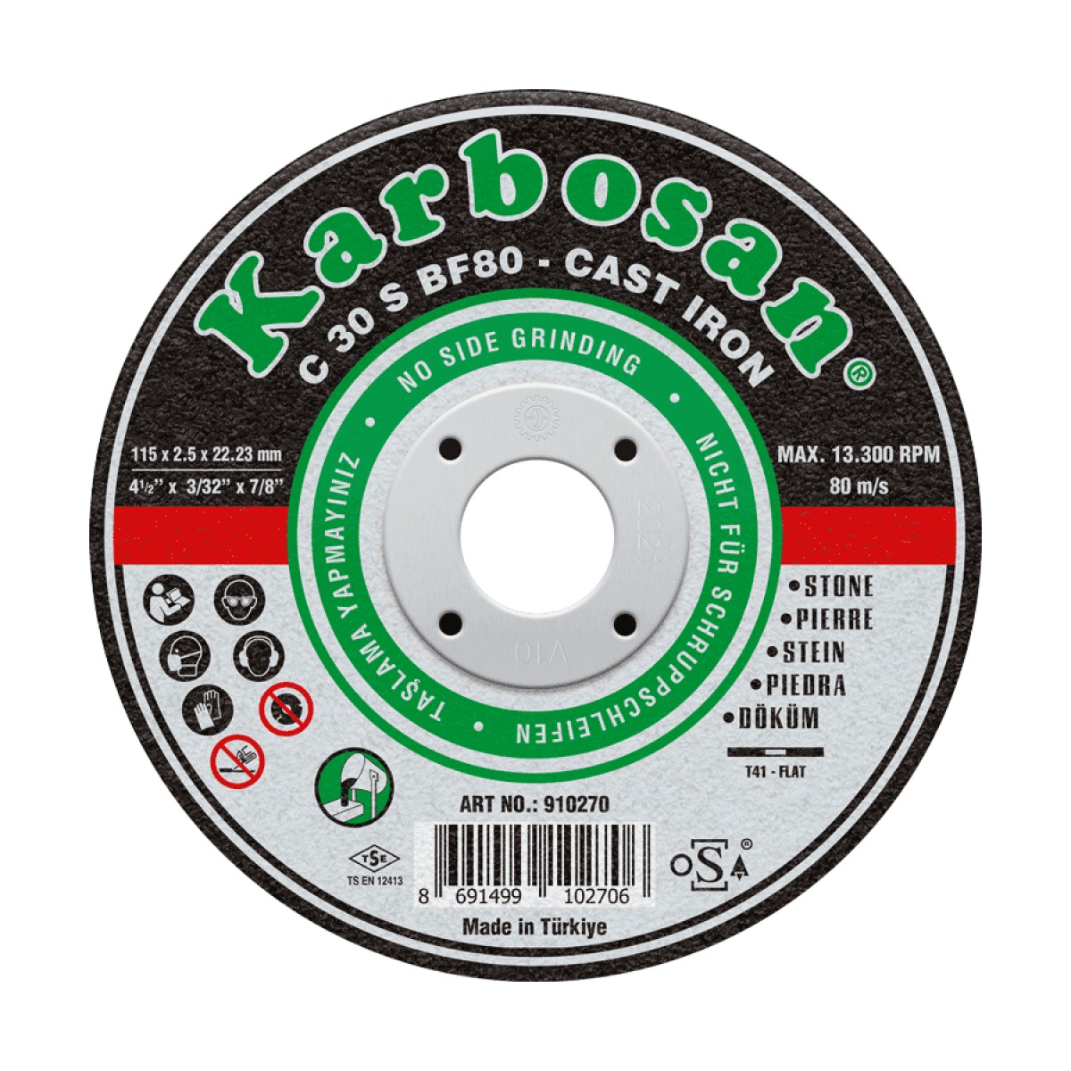 Döküm Kesme Diski - 115 x 2.5 x 22.23 mm