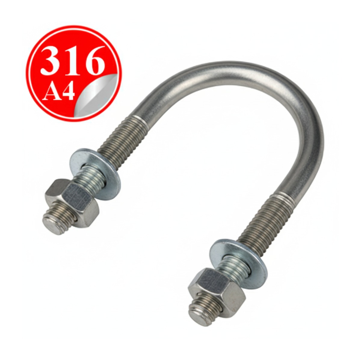 Paslanmaz Çelik 316 Kalite U Bolt - 1/2" (21.3mm)