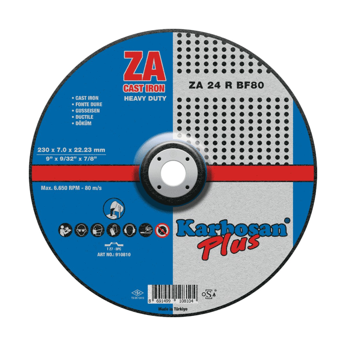 ZA Döküm Plus Taşlama Diski - 180 x 7.0 x 22.23 mm