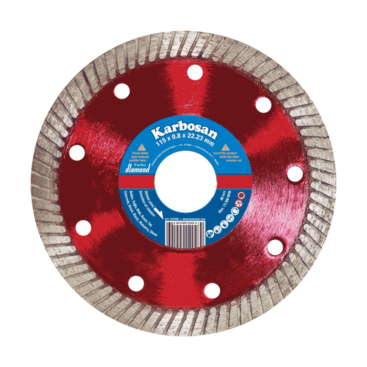 İnce Turbo Elmas Kesici - 115 x 0.8 x 22.23 mm