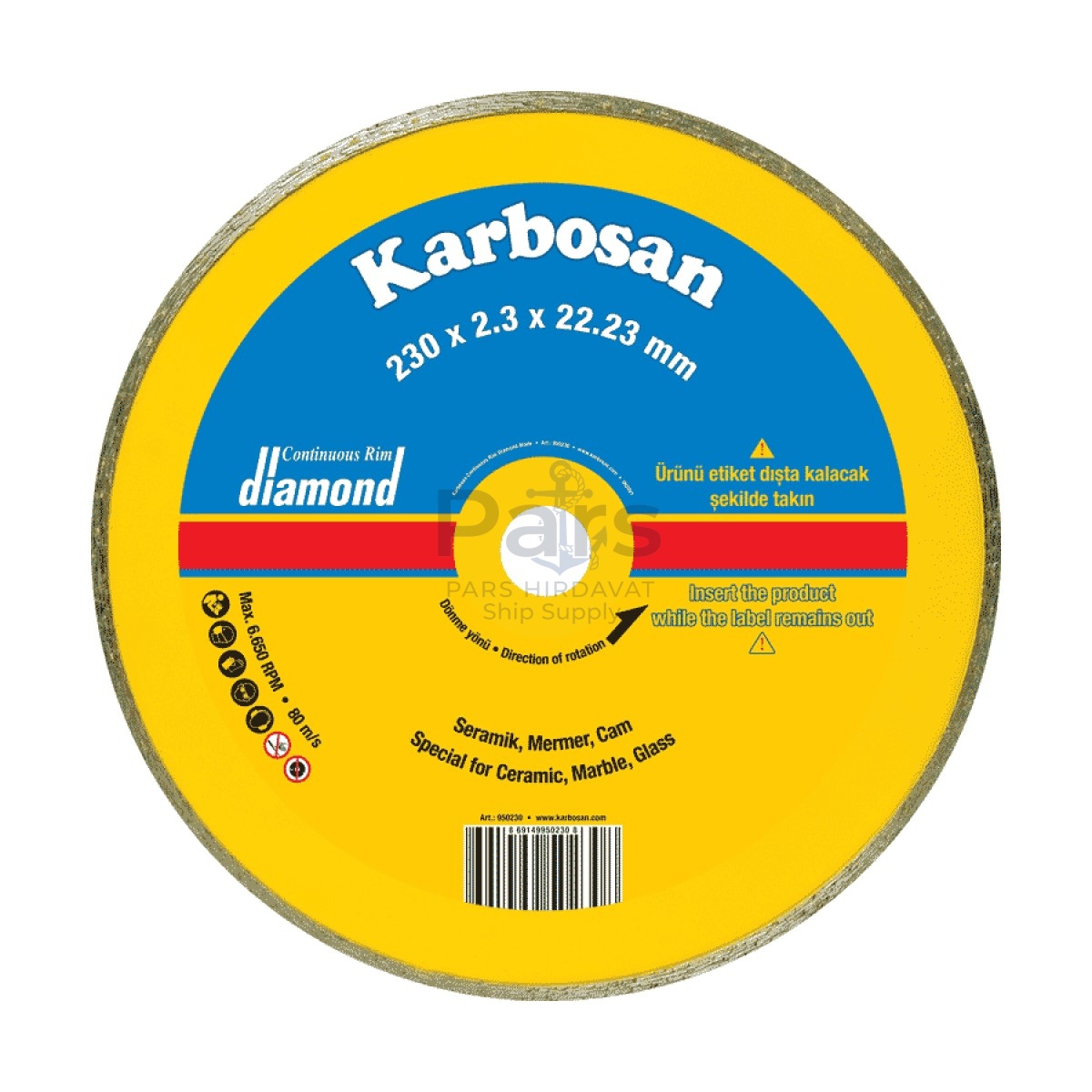 Sürekli Elmas Kesici - 180 x 2.0 x 22.23 mm