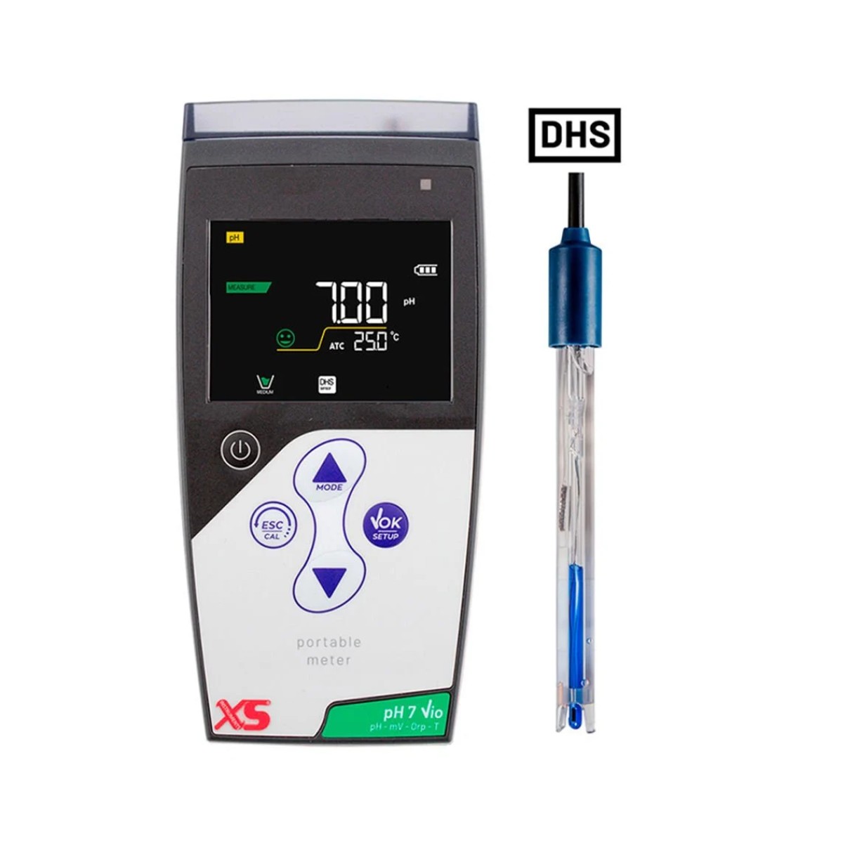 pH 7 Vio taşınabilir pH metre 201T DHS electrodlu