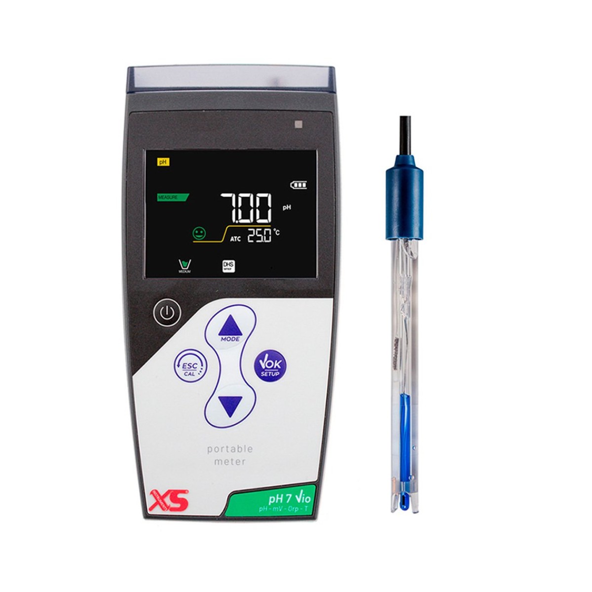 pH 7 Vio taşınabilir pH metre 201T elektrodlu