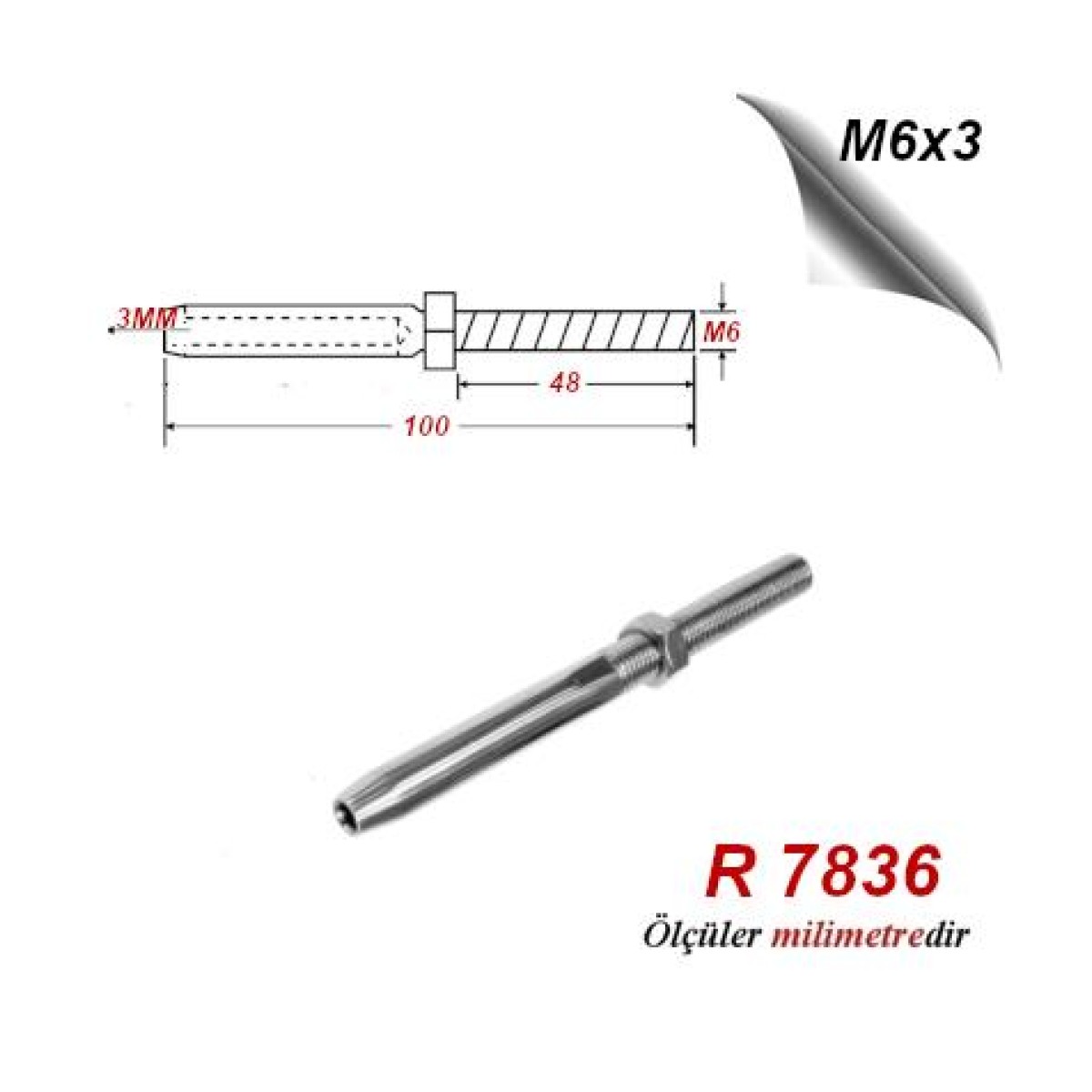 Paslanmaz Çelik 316 Kalite Vidalı Terminal