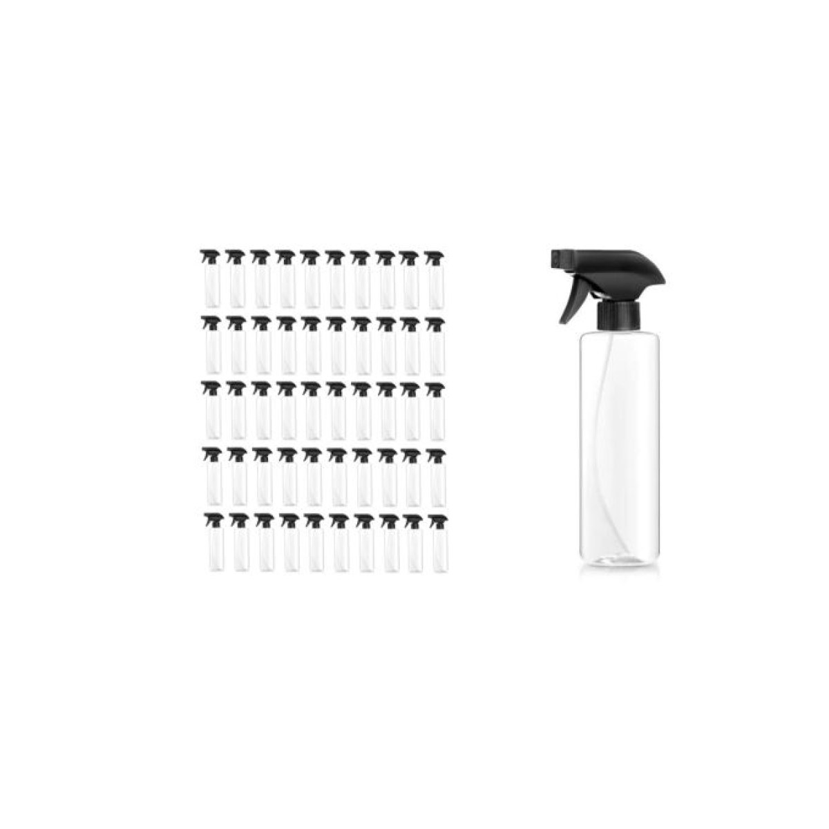 Borox Plastik Sprey Şişesi 400 ml - Şeffaf PP Spreyli Şişe - 50 pcs Toptan