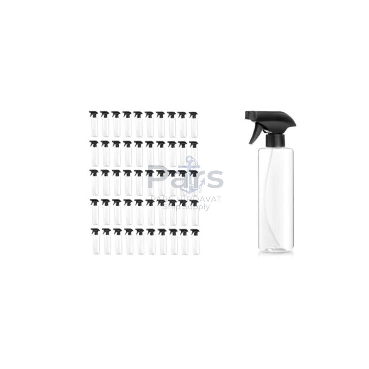 Borox Plastik Sprey Şişesi 400 ml - Şeffaf PP Spreyli Şişe - 50 pcs Toptan