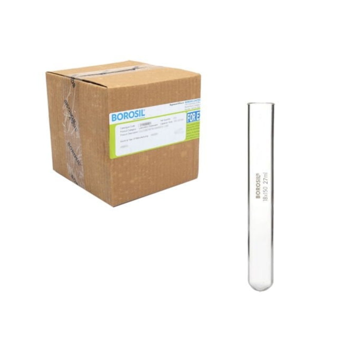 Borosil Cam Deney Tüpü 18x150 mm - Test Tüpü 100 Adet Toptan