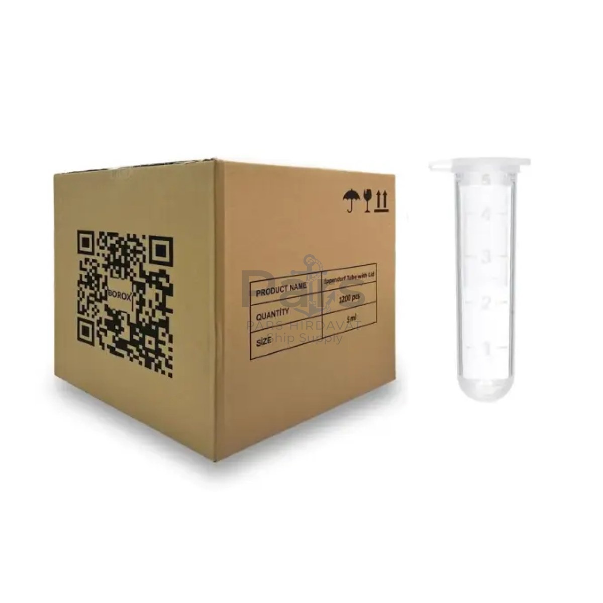 Borox Mikrosantrifüj Ependorf Tüpü 5ml - Yuvarlak Tabanlı - Özel Kilit Kapaklı - 1200 pcs Toptan