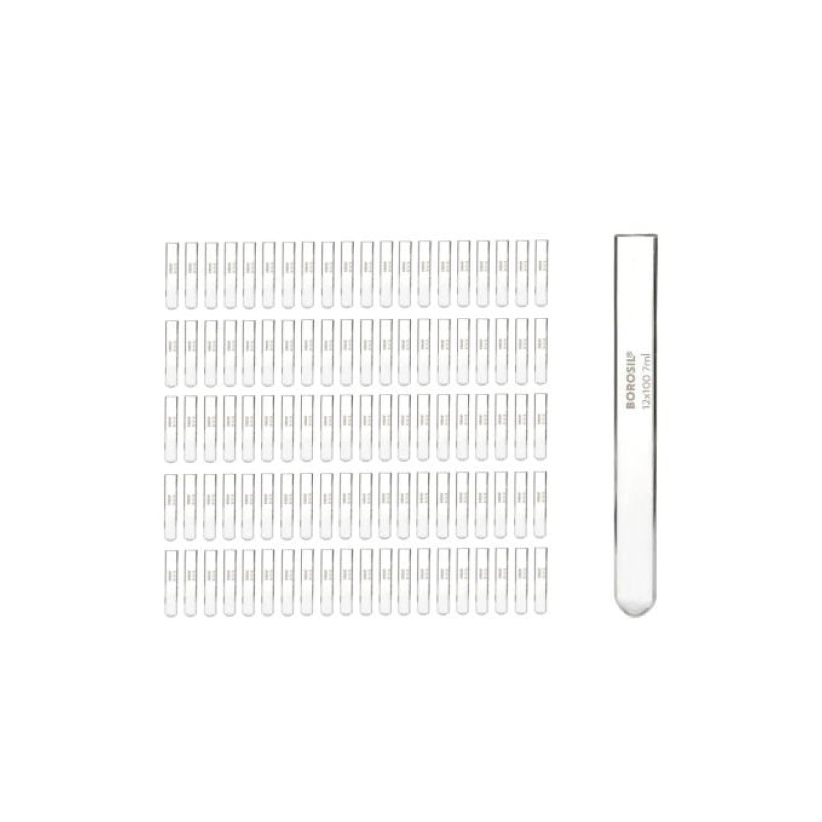 Borosil Cam Deney Tüpü 12x100 mm - Test Tüpü - 100 pcs Toptan