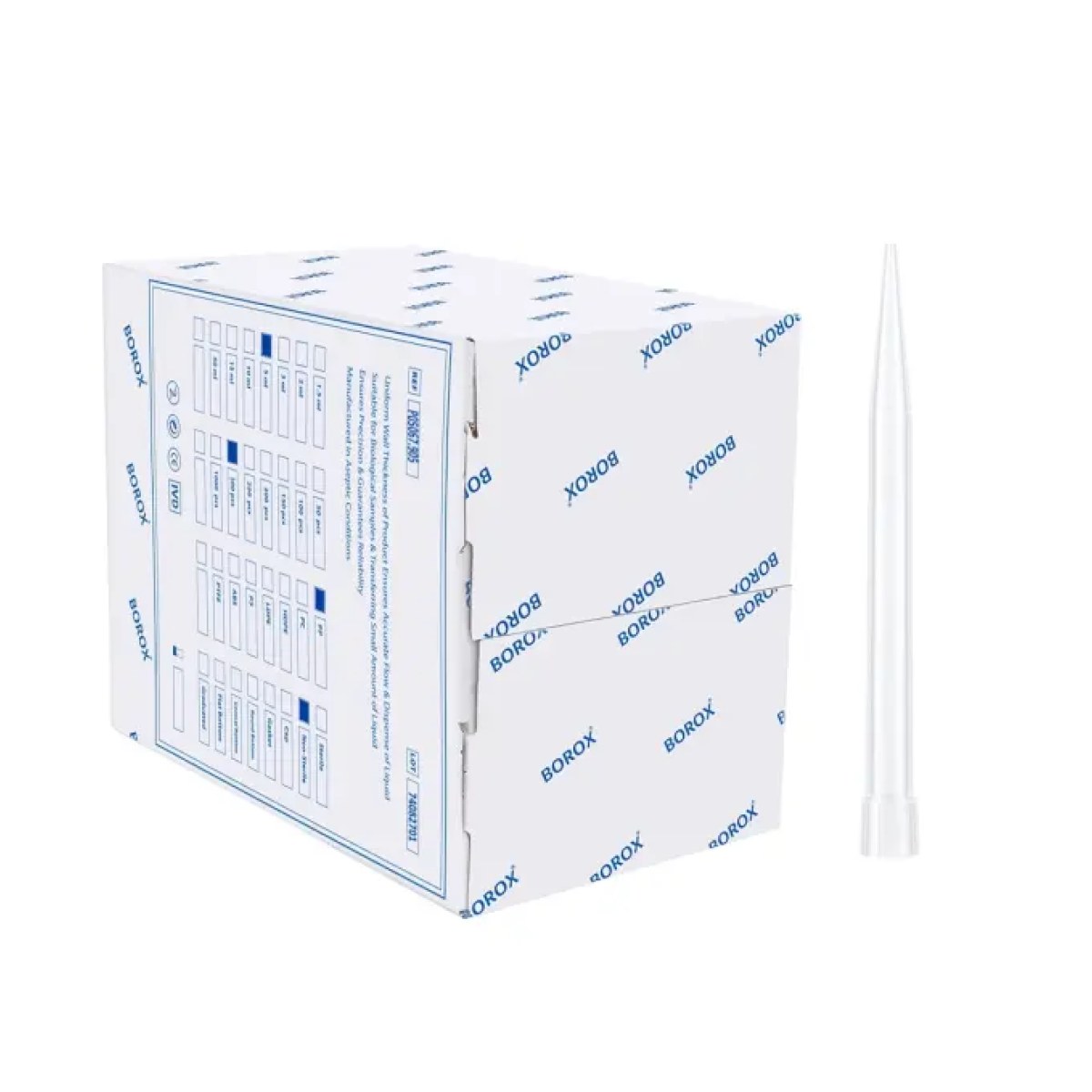 Borox Otomatik Pipet Ucu 5 ml Şeffaf - 300 pcs - Paket - 5000µl - CalPro İçin