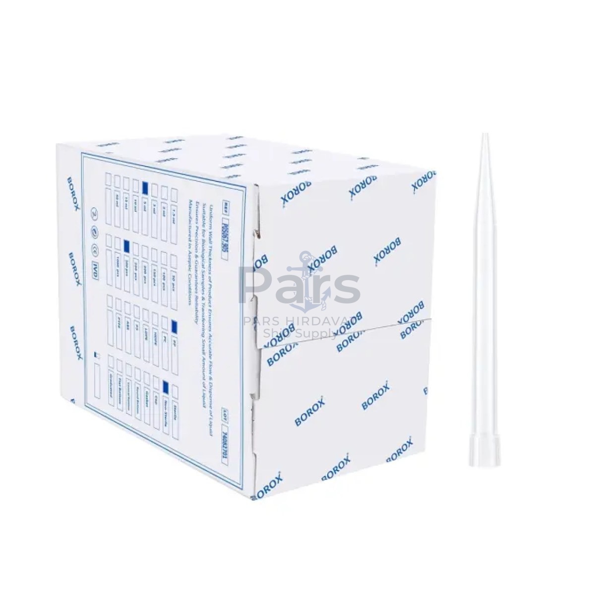 Borox Otomatik Pipet Ucu 5 ml Şeffaf - 300 pcs - Paket - 5000µl - CalPro İçin