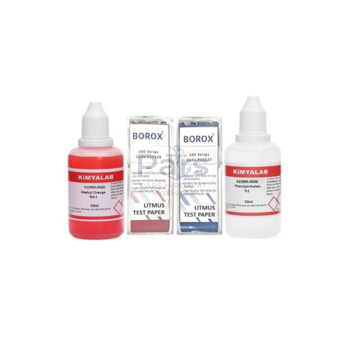 pH Test Kiti - Metiloranj-Fenolftalein-Turnusol Blue+Red