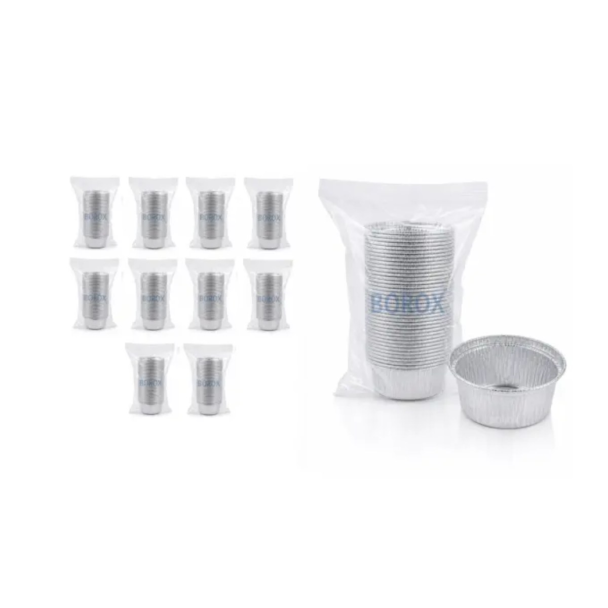 Borox Alüminyum Tartım Kabı - 86x33mm Tartım Kapları 500 Adet Toptan