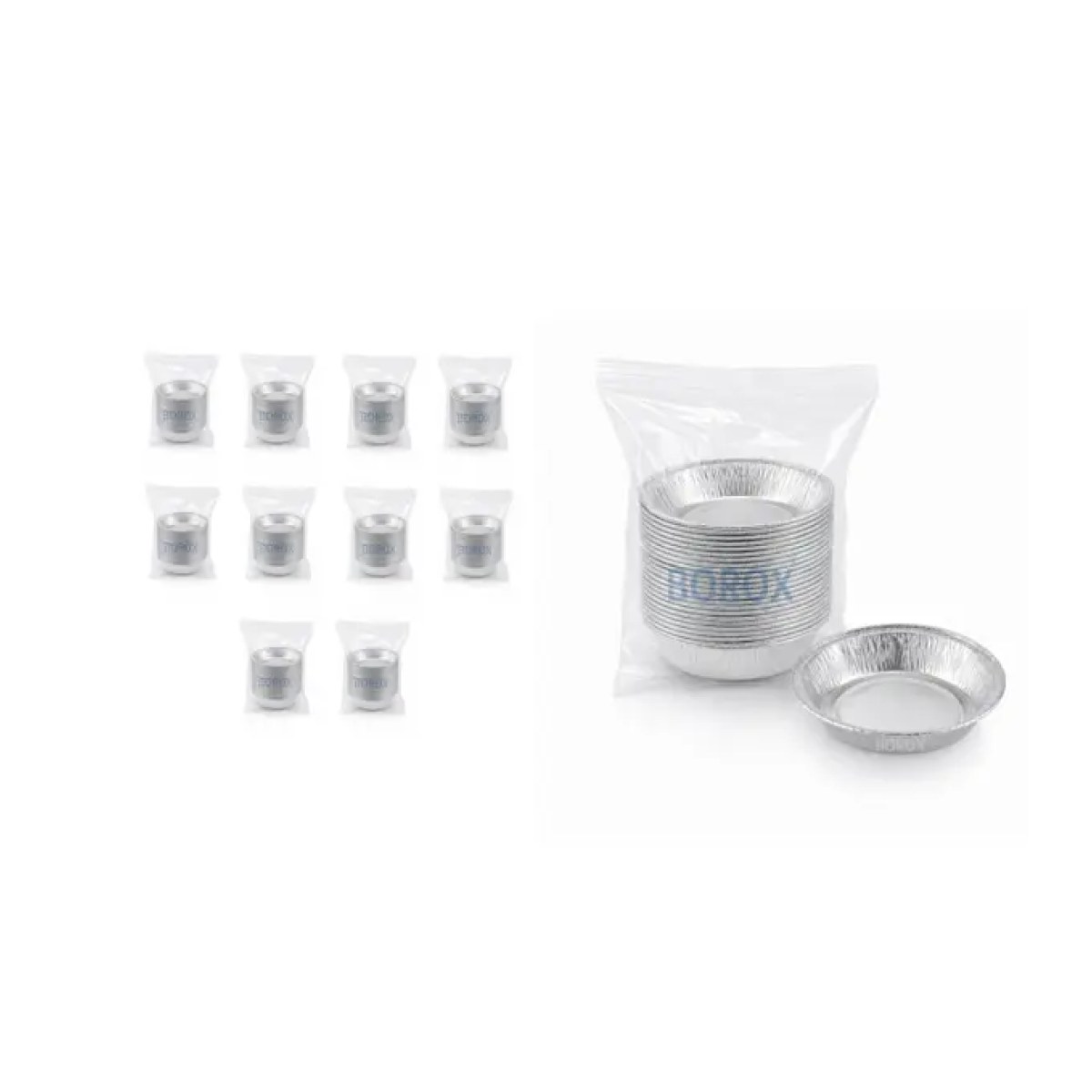 Borox Alüminyum Tartım Kabı - 100x16mm Tartım Kapları 500 pcs Toptan