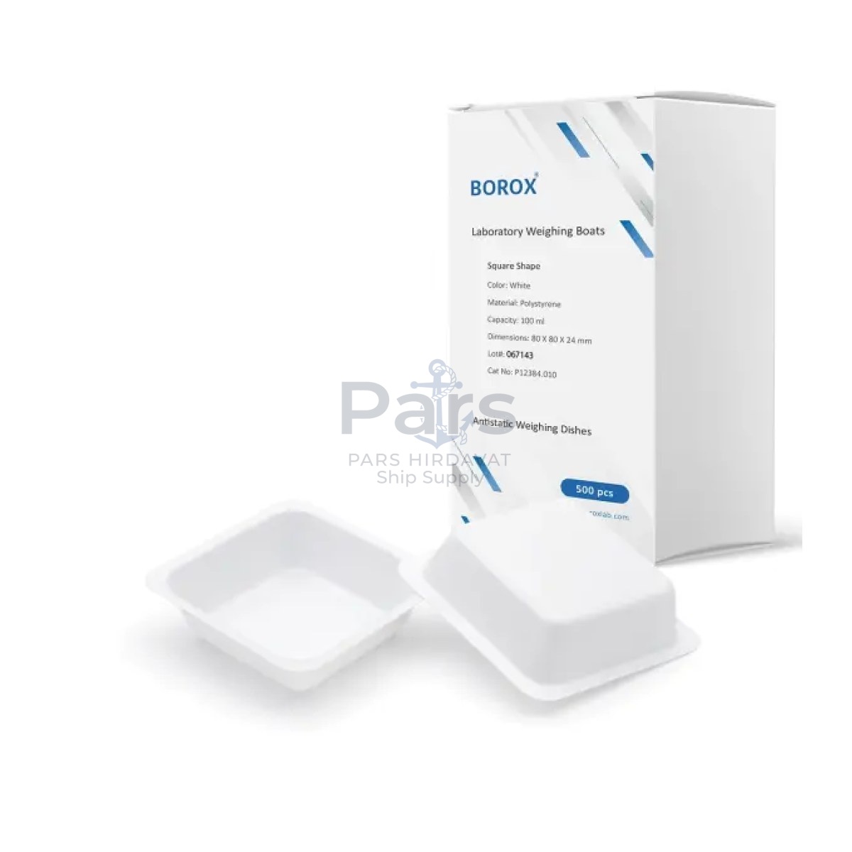Borox PS Tartım Kabı - Plastik Kare Form 100ml - 500pcs/paket - White Renk