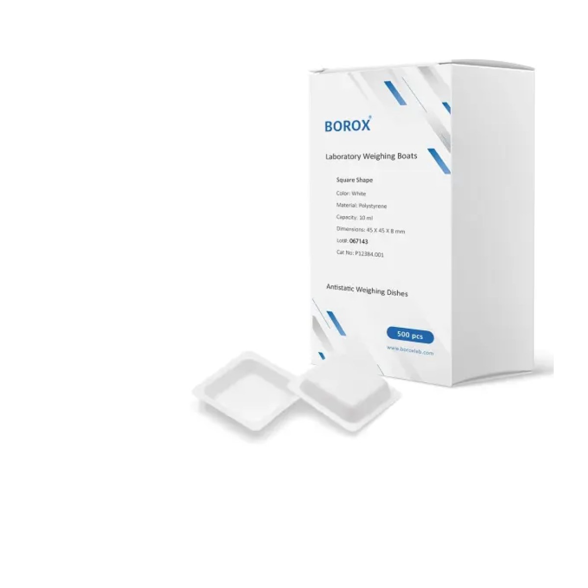 Borox PS Tartım Kabı - Plastik Kare Form 10ml - 500pcs/paket - White Renk