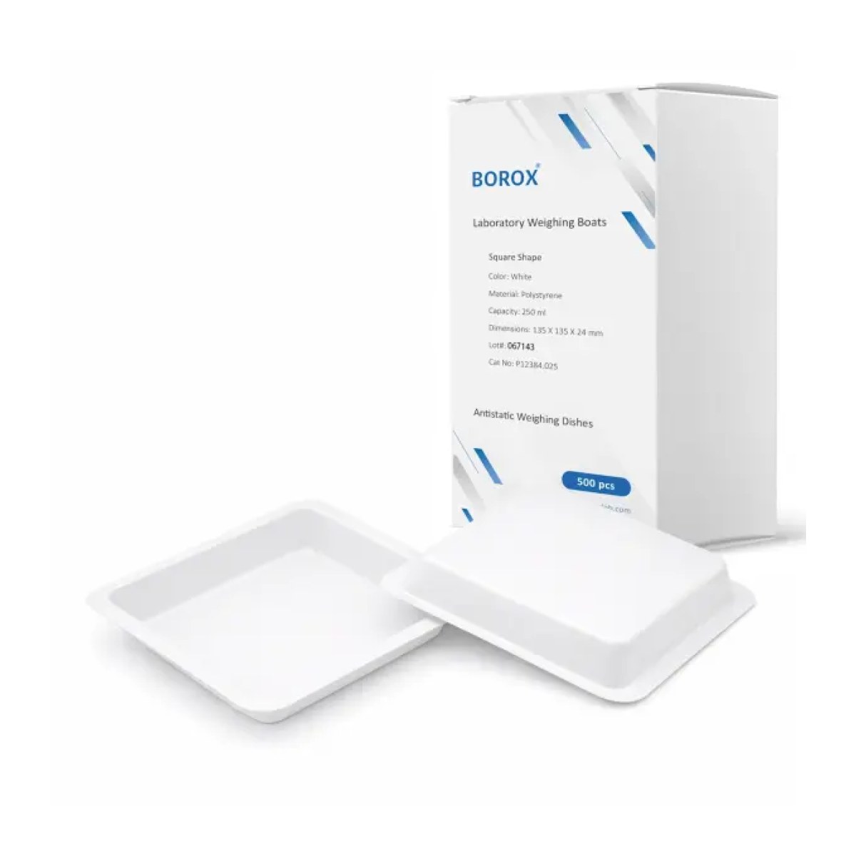 Borox PS Tartım Kabı - Plastik Kare Form 250ml - 500pcs/paket - White Renk