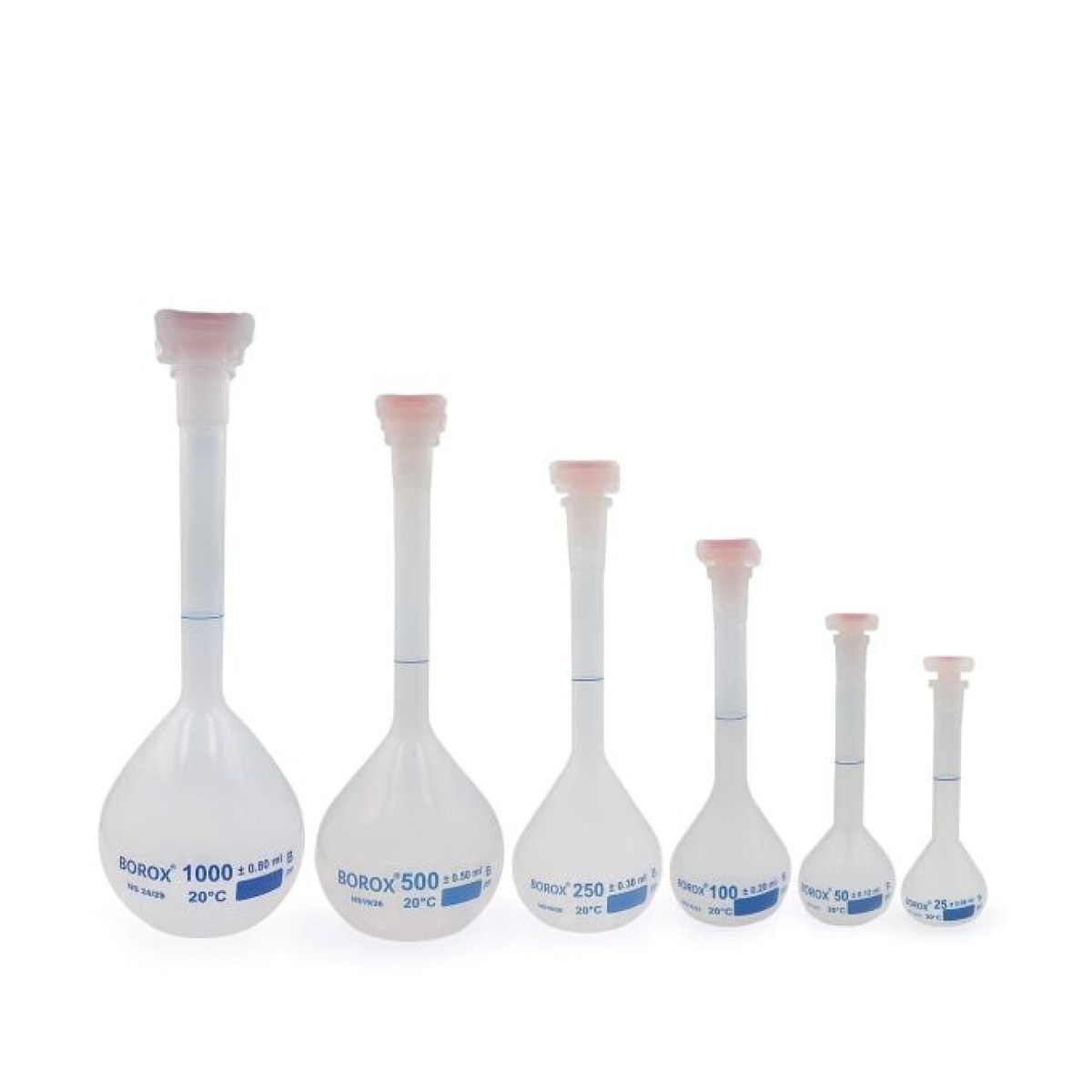 Borox Plastik Balon Joje - Plastik Kapaklı - Volumetrik Flask - 6 Farklı Hacim