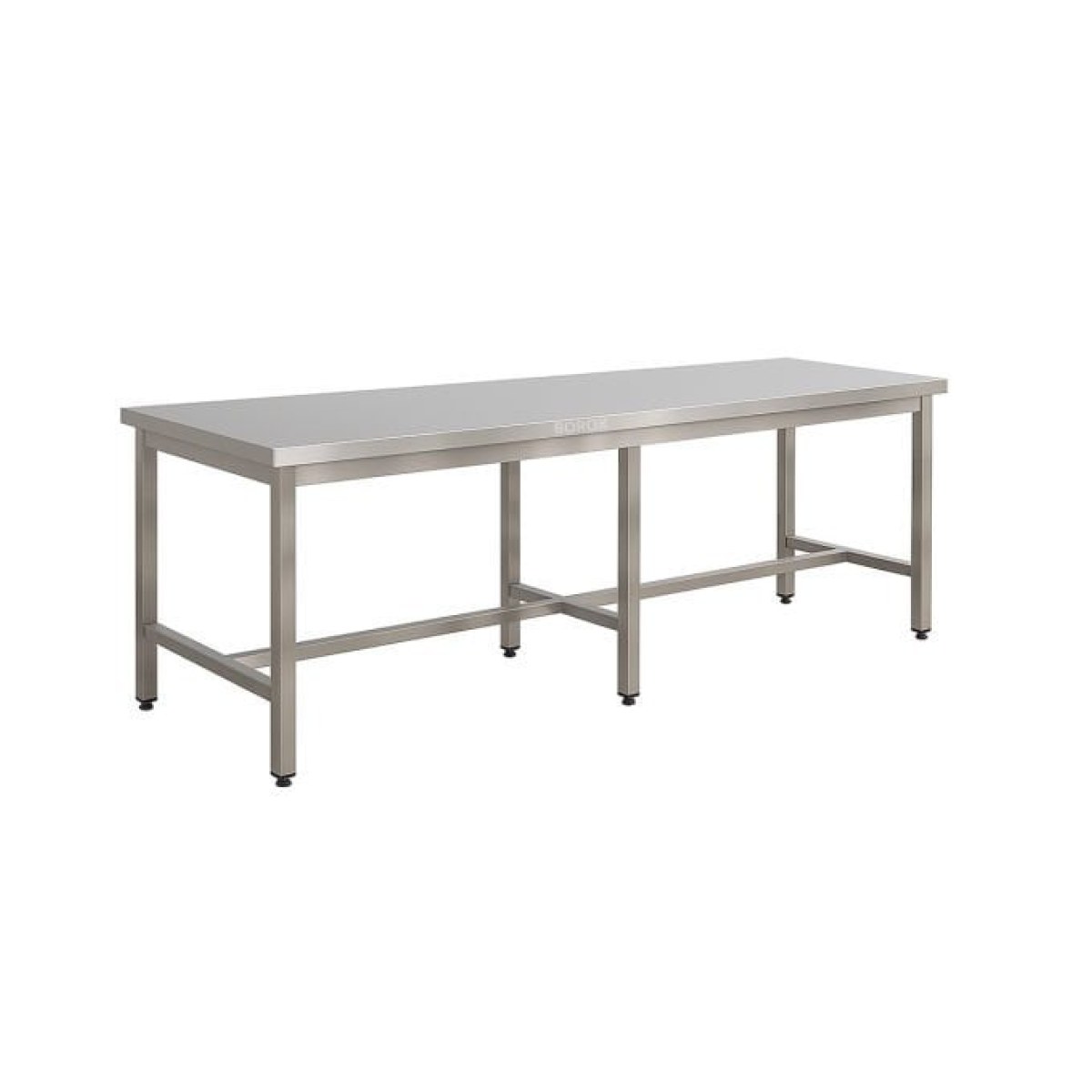 Borox Stainless Steel Laboratuvar Masası 260x80x85cm - Büyük Deney Masası - Çalışma Tezgahı