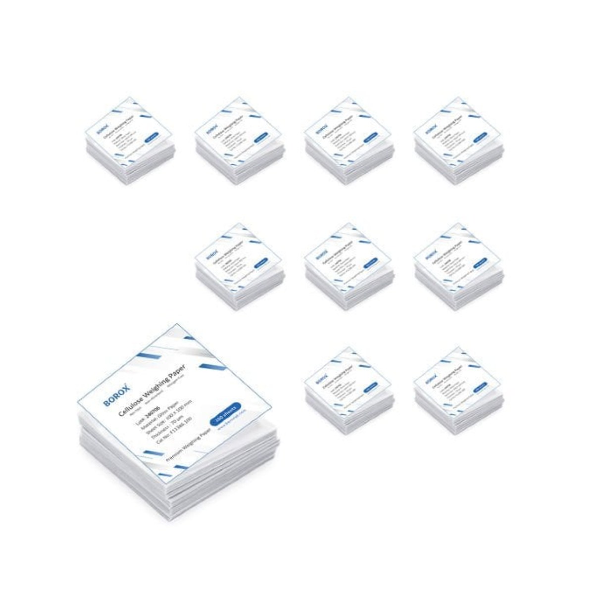 Borox Tartım Kağıdı - Selüloz Tartı Kağıtları 100x100mm - 1000adet/10paket - Beyaz Yaprak