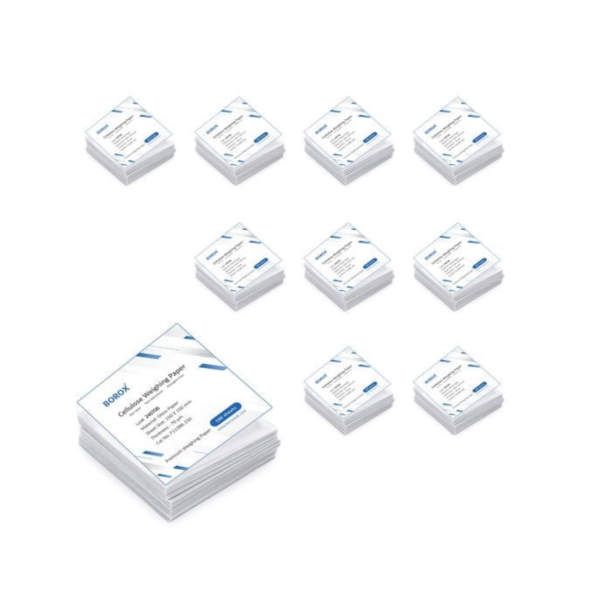 Borox Tartım Kağıdı - Selüloz Tartı Kağıtları 150x150mm - 1000pcs/10paket - White Yaprak