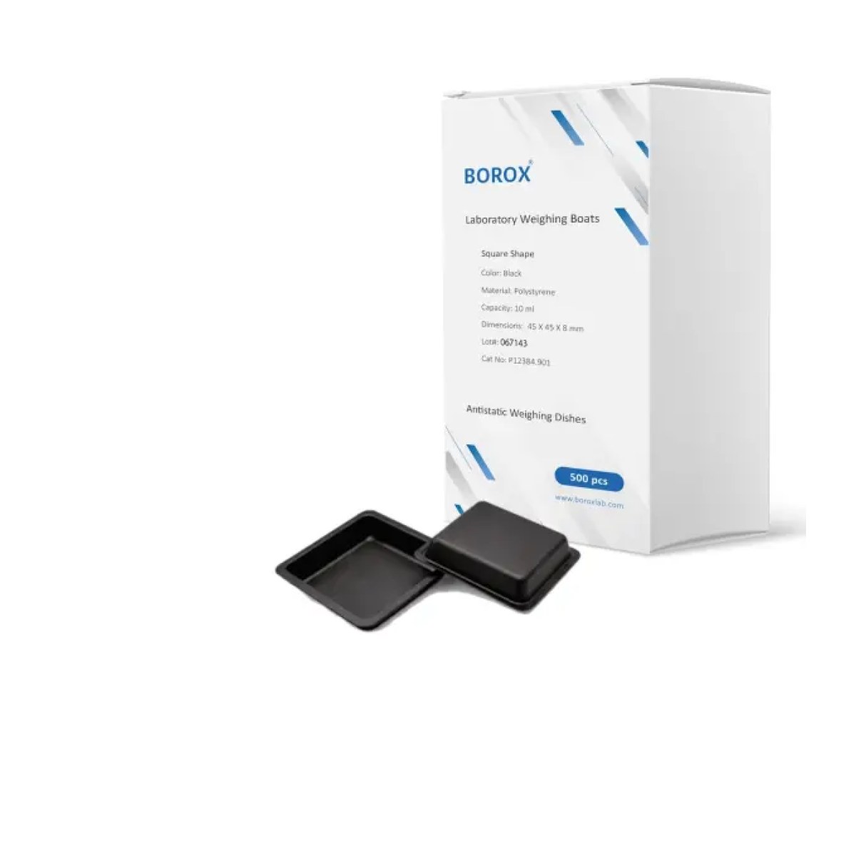 Borox PS Tartım Kabı - Plastik Kare Form 10ml - 500adet/Toptan - Siyah Renk
