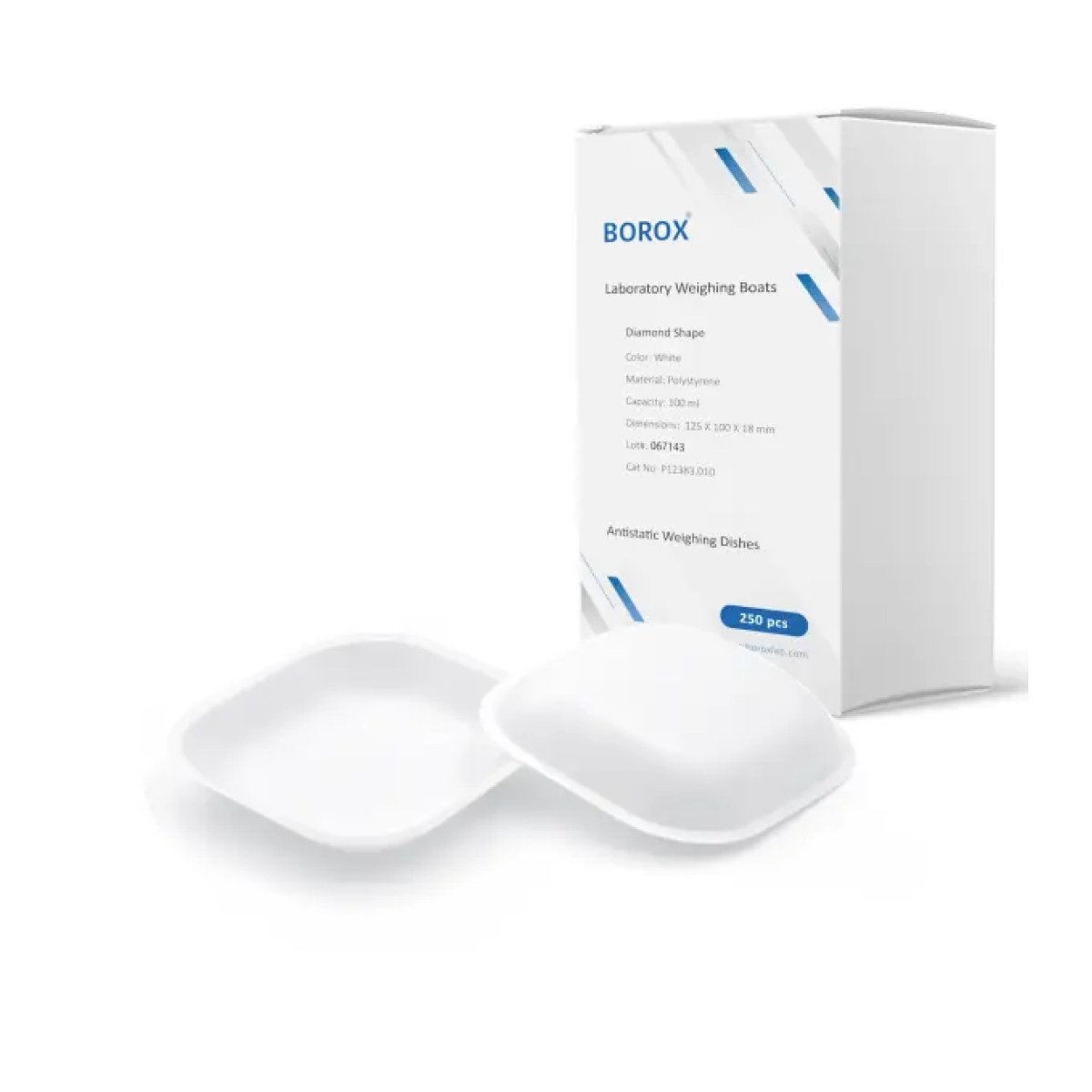 Borox PS Tartım Kabı - Plastik Elips Form 100ml - 250pcs/paket - White Renk - Elipsoidal