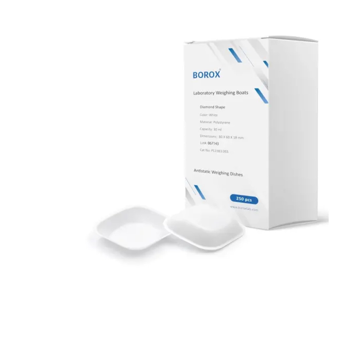 Borox PS Tartım Kabı - Plastik Elips Form 30ml - 250pcs/paket - White Renk - Elipsoidal