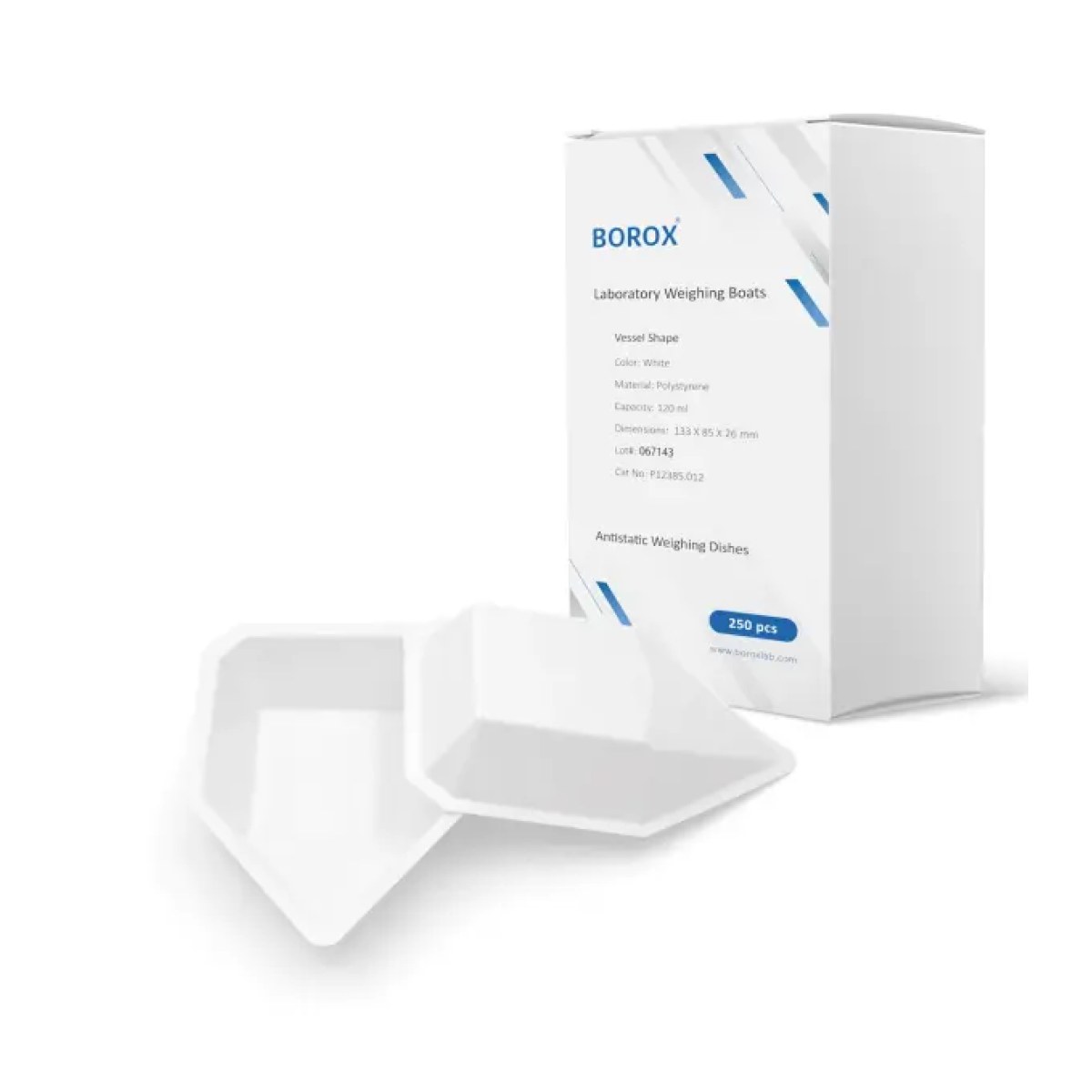 Borox PS Tartım Kabı - Plastik Kayık Form 120ml - 250adet/paket - Beyaz Renk
