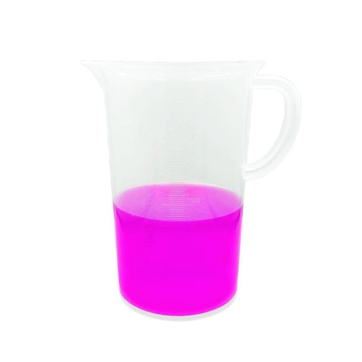 Borox Kulplu Plastik Beher 2000 ml - Kabartma Dereceli Beaker - Ölçü Kabı