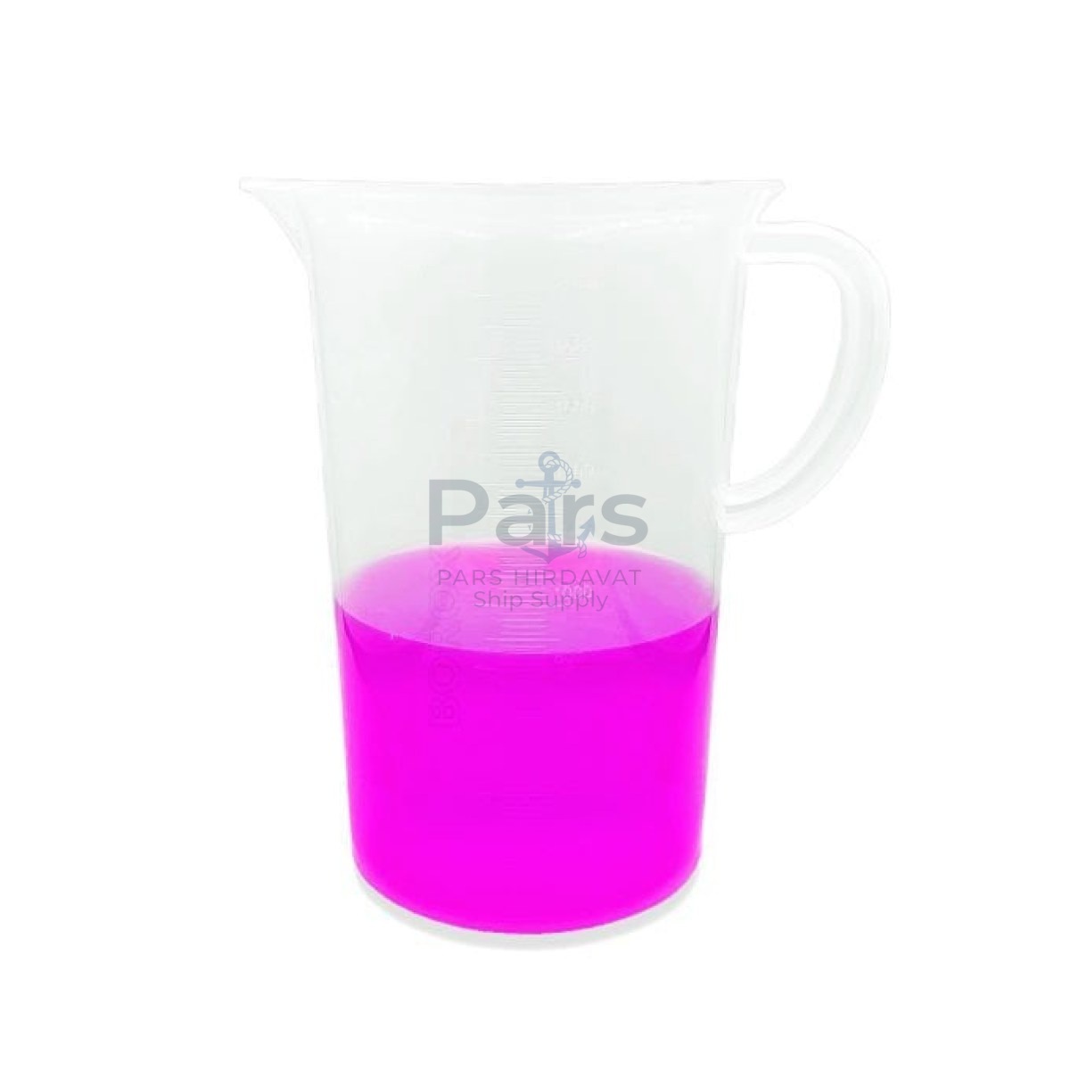 Borox Kulplu Plastik Beher 2000 ml - Kabartma Dereceli Beaker - Ölçü Kabı