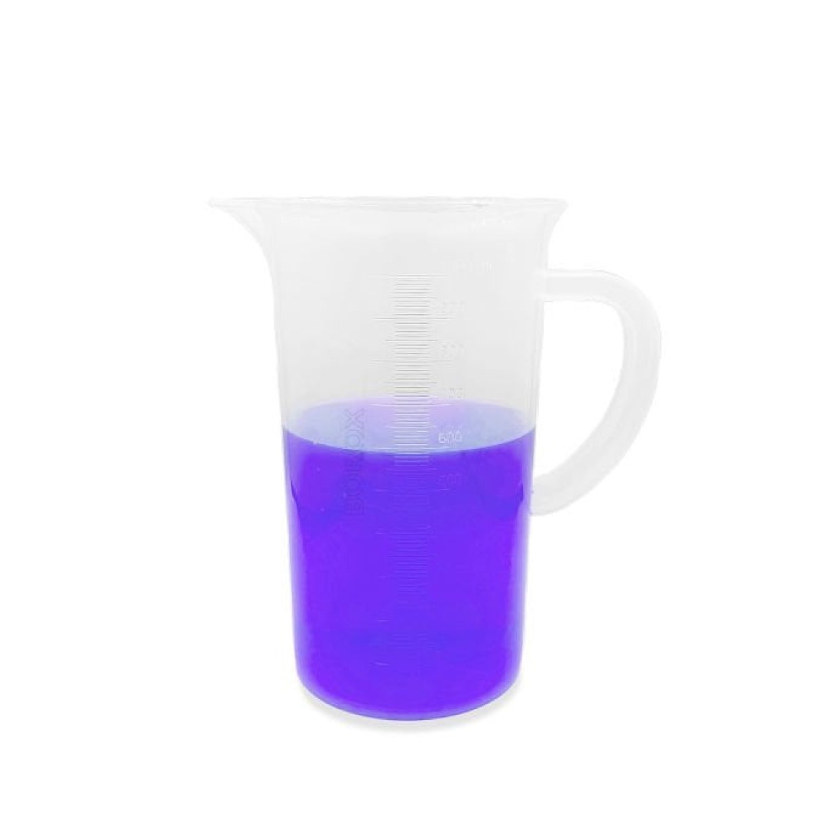 Borox Kulplu Plastik Beher 1000 ml - Kabartma Dereceli Beaker - Ölçü Kabı