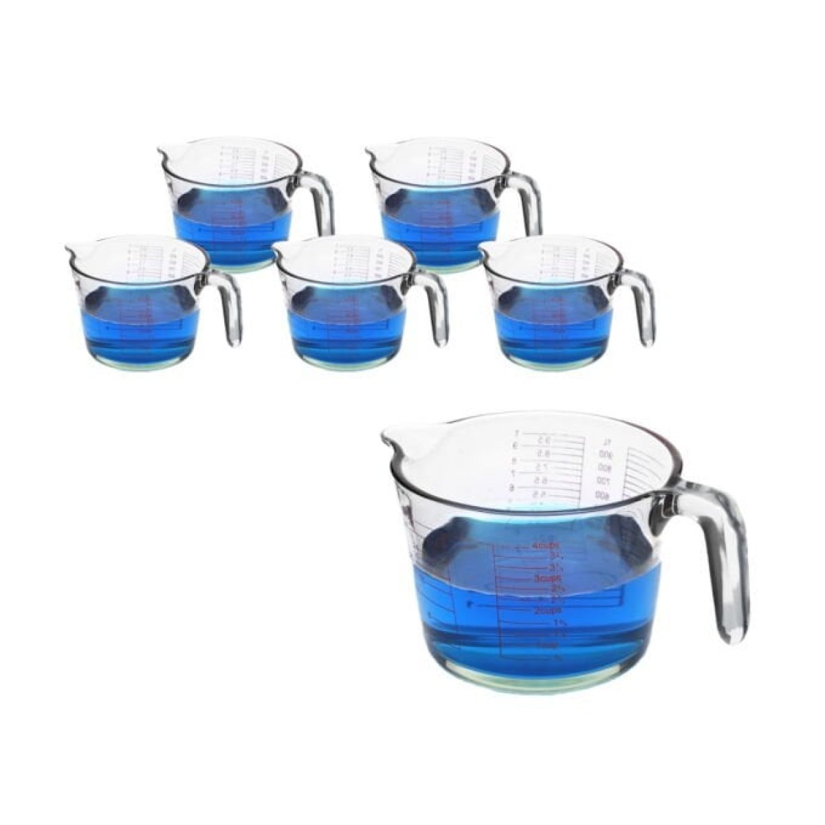 Borox Kulplu Cam Beher 1000ml - Ölçü Kabı Beaker 5 Adet