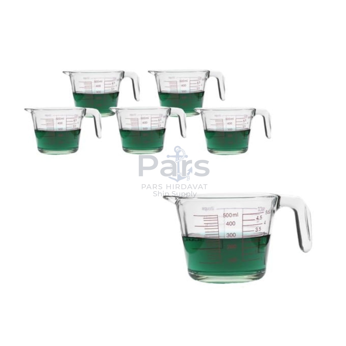 Borox Kulplu Cam Beher 500ml - Ölçü Kabı Beaker - 5 pcs