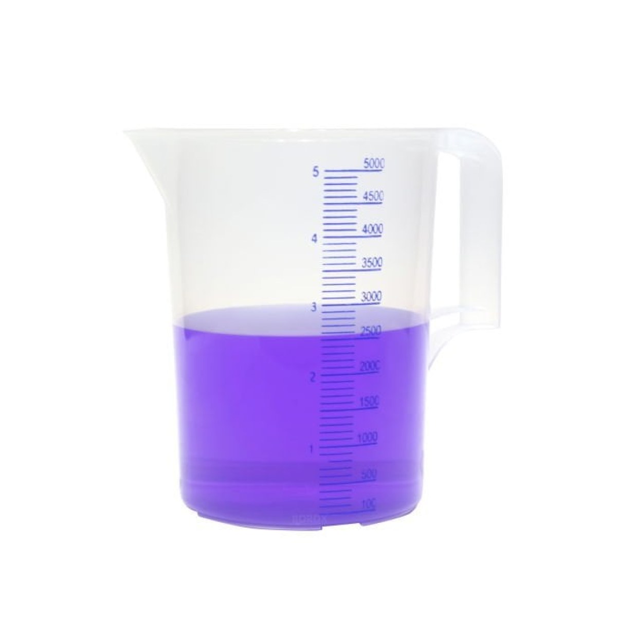 Borox Kulplu Plastik Beher 5 Litre - Blue Skala Ölçü Kabı