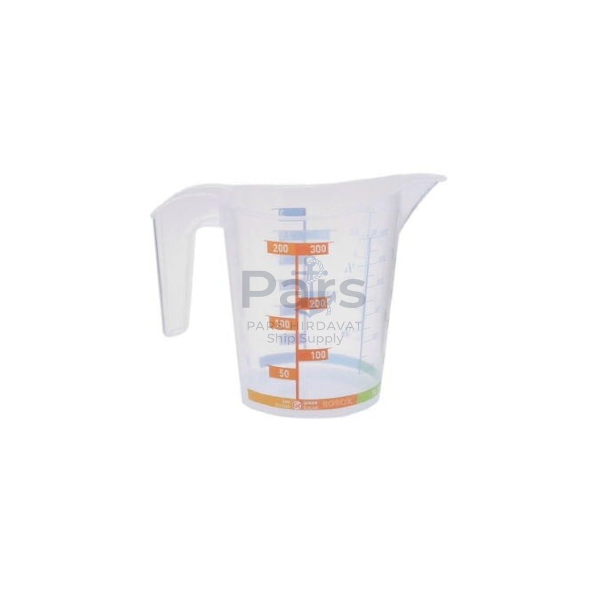 Borox Kulplu Plastik Beher 300 ml - Renkli Ölçekli Beaker