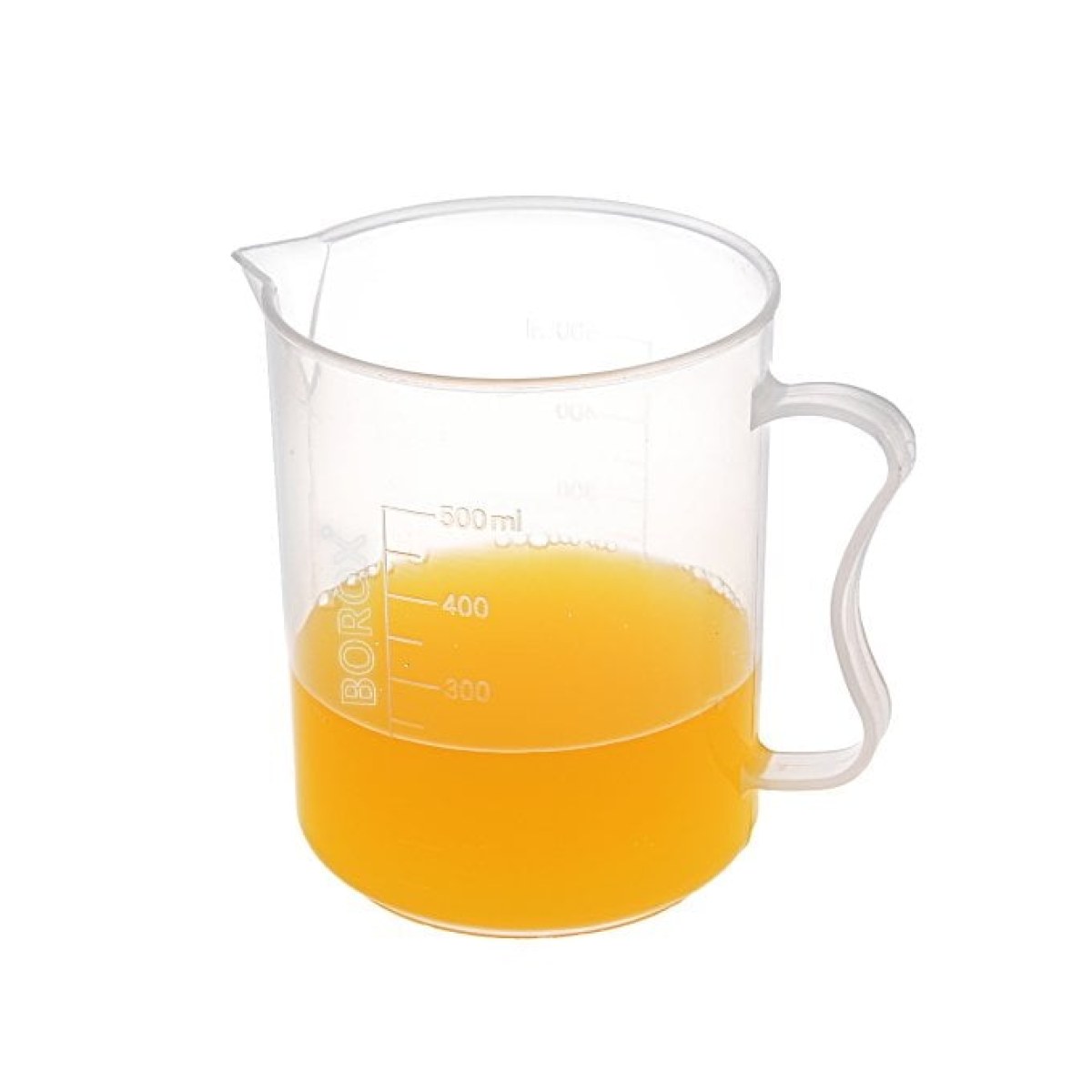Borox Kulplu Plastik Beher 500 ml - Kabartma Dereceli Beaker