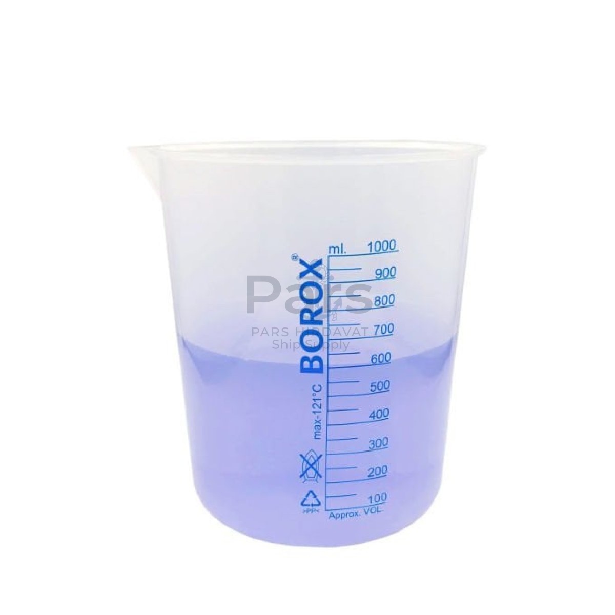 Borox Plastik Beher 1000 ml - Ölçü Kabı - Blue Skala