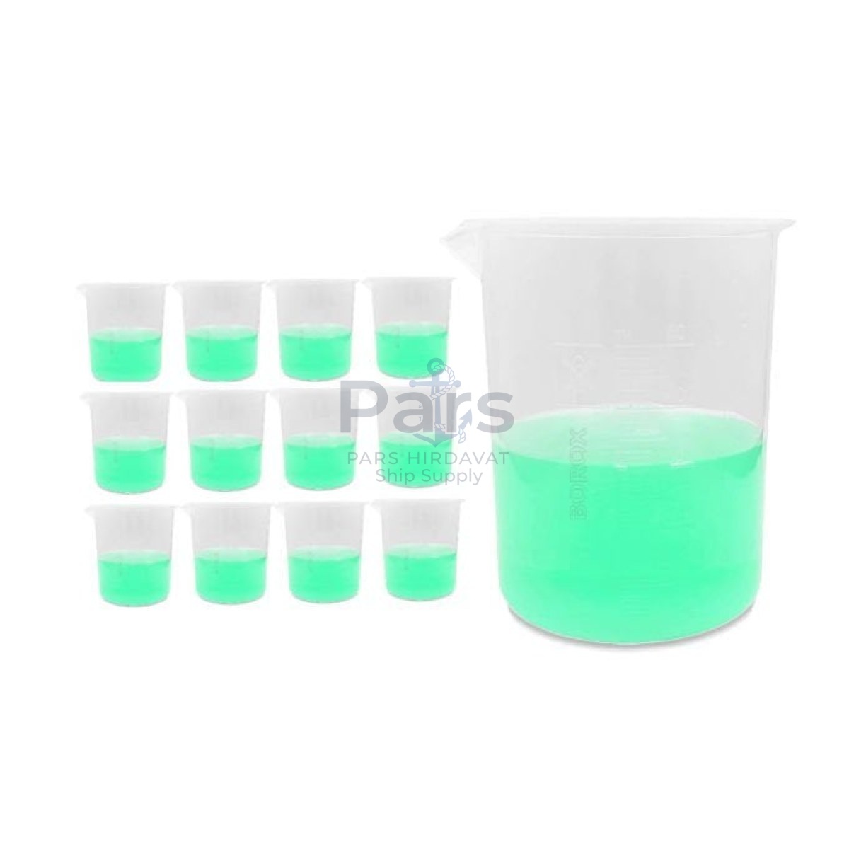 Borox Plastik Beher 500 ml - Kabartma Dereceli - Plastic Beaker Autoclavable - 12 pcs/Toptan