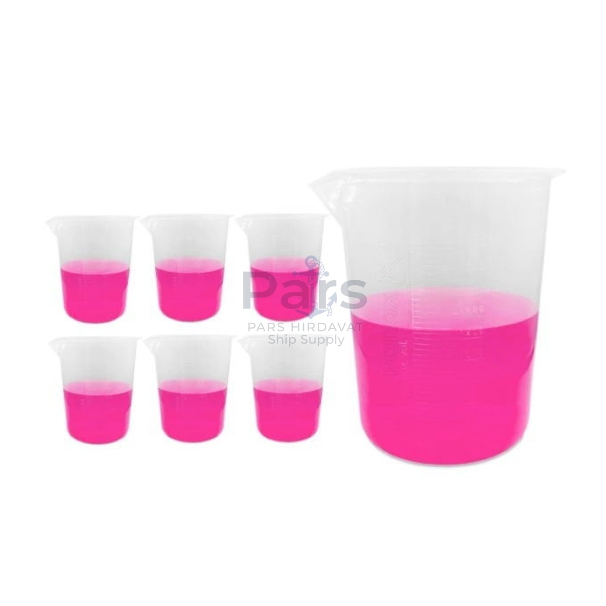 Borox Plastik Beher 2000 ml - Kabartma Dereceli - Plastic Beaker Autoclavable - 6 pcs Toptan